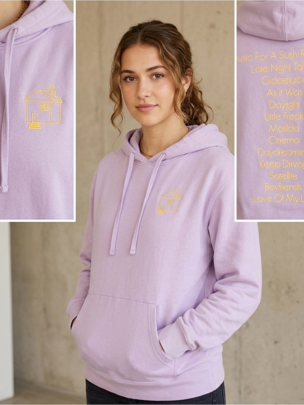 Official Harry Styles Love On Tour Lavender Tracklist Hoodie Harry’s House Size
